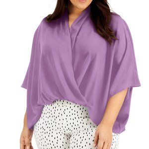 NEW Alfani Plus-Size Lilac Dolman-Sleeve Top